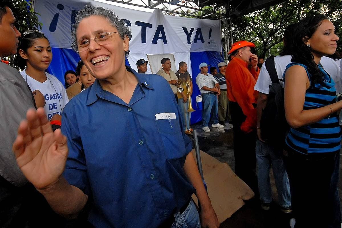 Tellez, 2008ko ekaineko mobilizazio batean, Managuan. MARIO LOPEZ / EFE