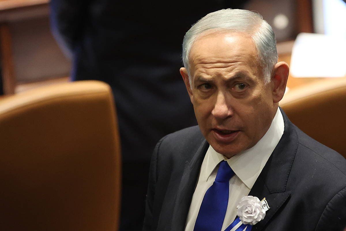 Benjamin Netanyahu Israelgo lehen ministro ohia, herrialdeko parlamentuan, joan den azaroaren 15ean. ABIR SULTAN, EFE
