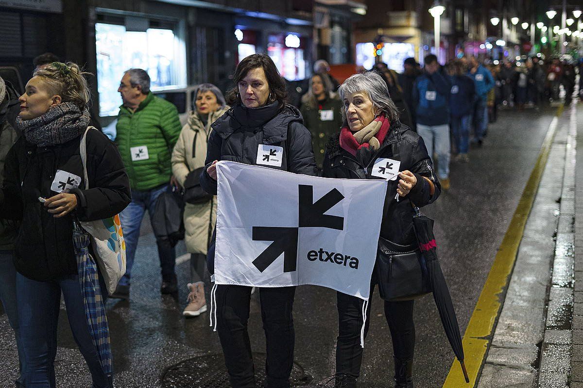 Sareren manifestazioa Santurtzin, gaur zortzi. ARITZ LOIOLA / FOKU