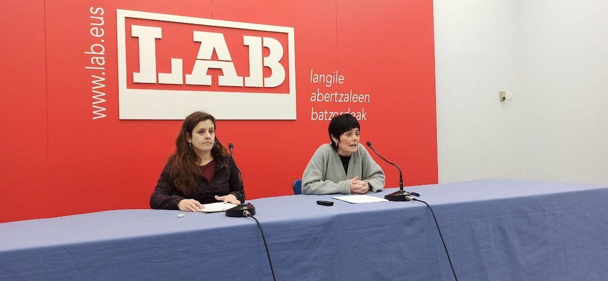 Tobar eta Aranburu, gaur goizean, Bilbon. LAB SINDIKATUA