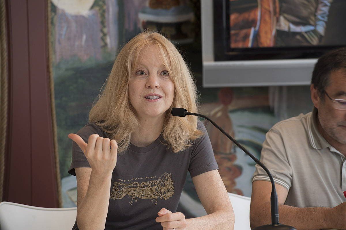 Maria Schneider, 2019an, Donostiako Jazzadiaren aurkezpen batean. GORKA RUBIO / FOKU