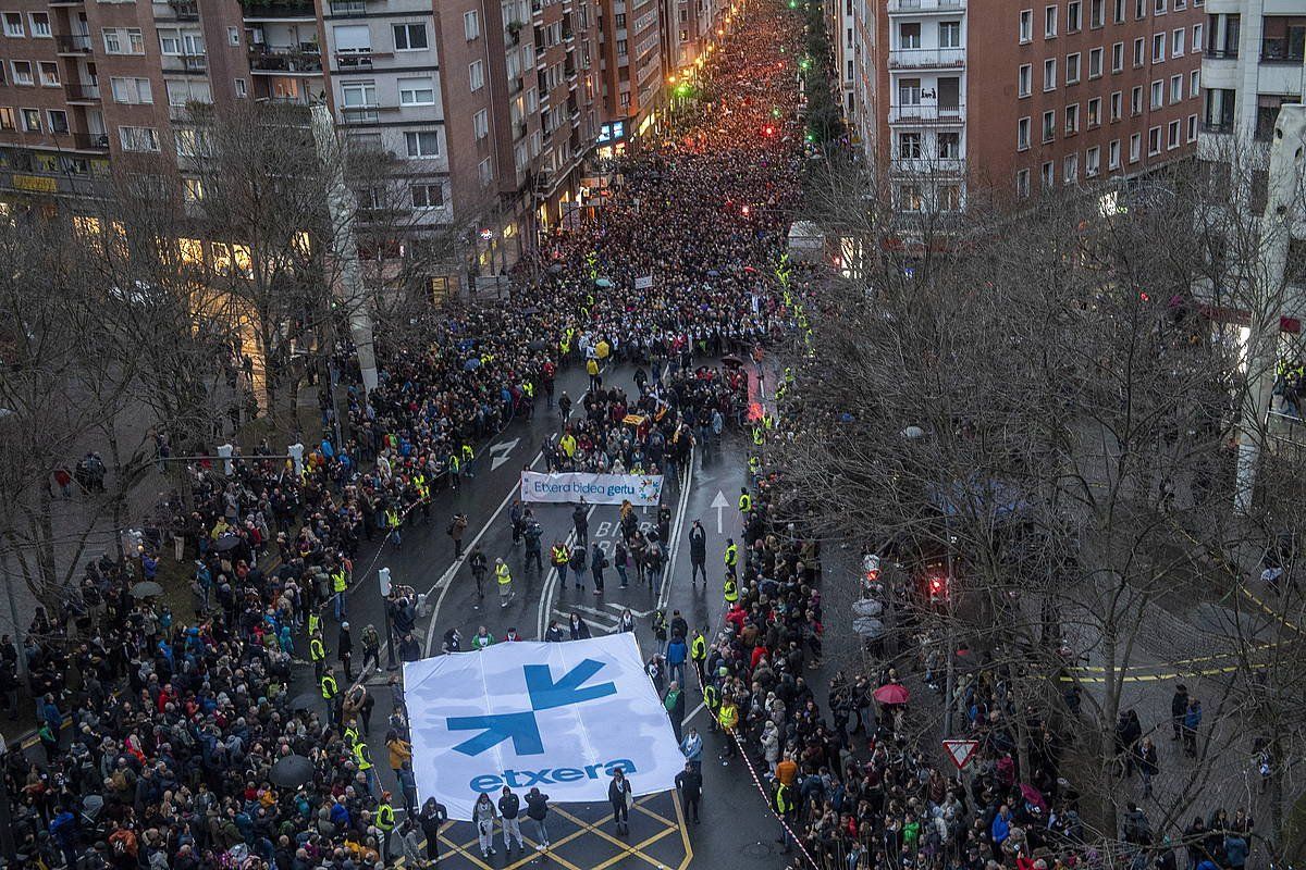 Sarek urtarrilaren hasieran antolatutako manifestazioa, Bilbon. GORKA RUBIO / FOKU