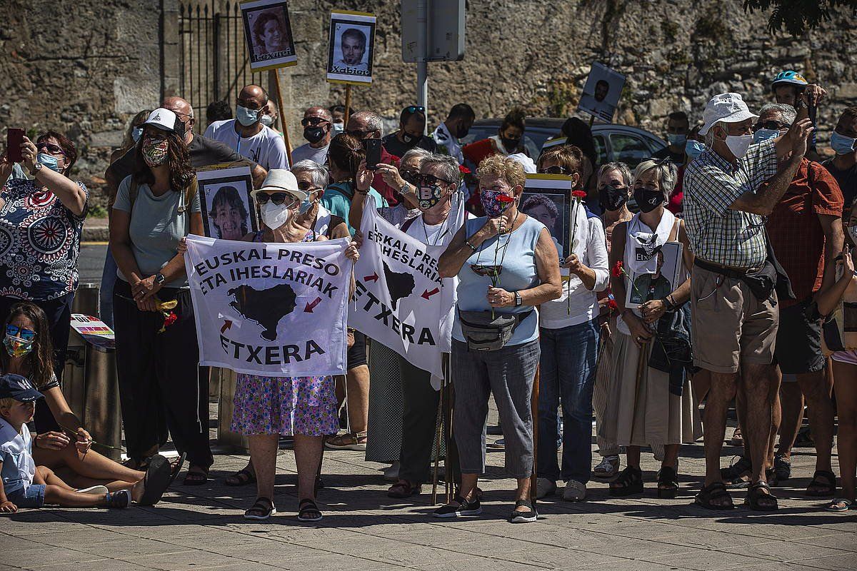 Euskal preso eta iheslarien etxeratzearen aldeko mobilizazio bat. ARITZ LOIOLA / FOKU