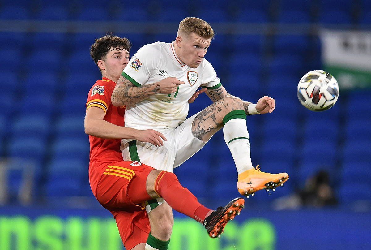 James McClean lrlandako selekzioarekin, artxiboko irudi batean. PETER POWELL / EFE