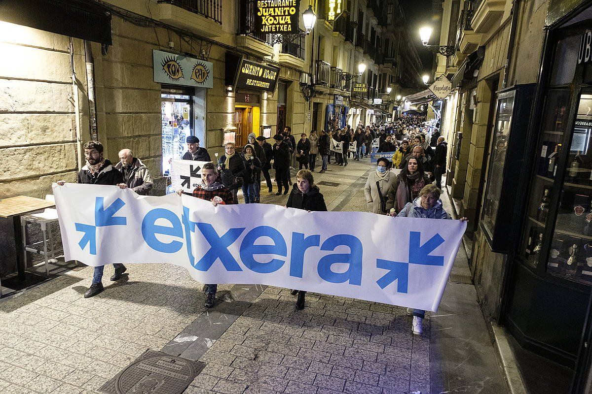 Etxerat-ek antolatutako mobilizazio bat, artxiboko irudi batean. JON URBE / FOKU
