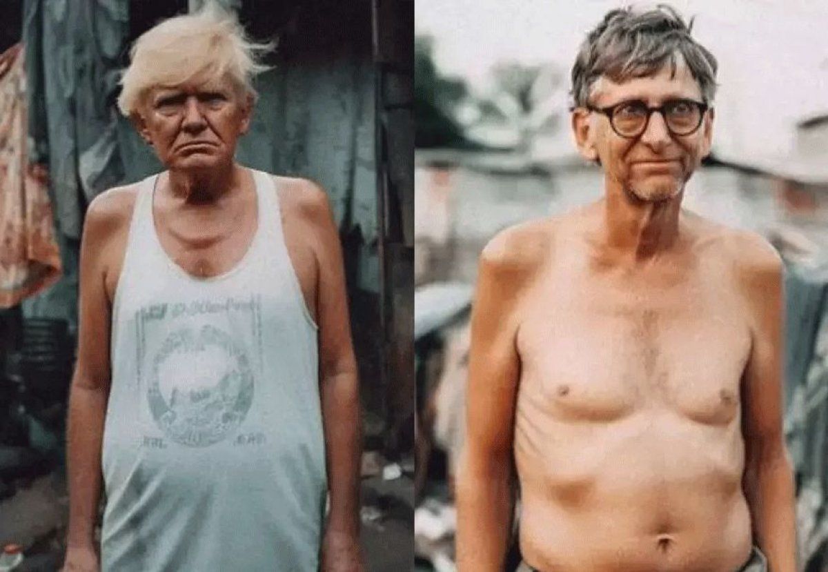 Donald Trump eta Bill Gates, Pillai sortzailearen irudietan. GOKUL PILLAI