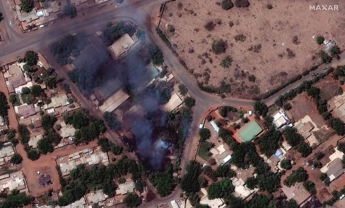 Khartumgo irudi bat, satelite bidez hartua. MAXAR TECHNOLOGIES, EFE