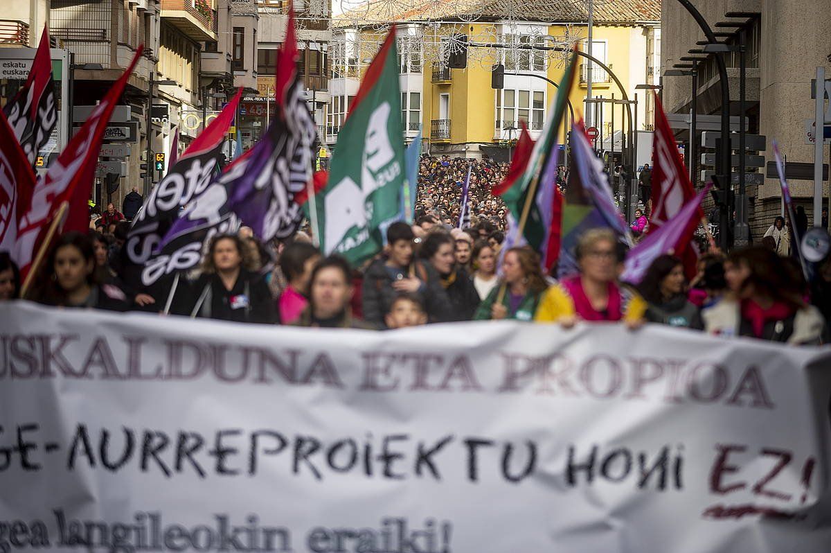 LAB, Steilas eta ELAren protesta Gasteizen, pasa den abenduan. JAIZKI FONTANEDA / FOKU