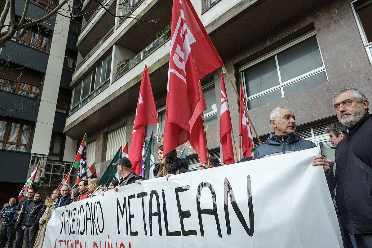 Gipuzkoako metalgintzako sindikatuen protesta bat. JON URBE (FOKU)