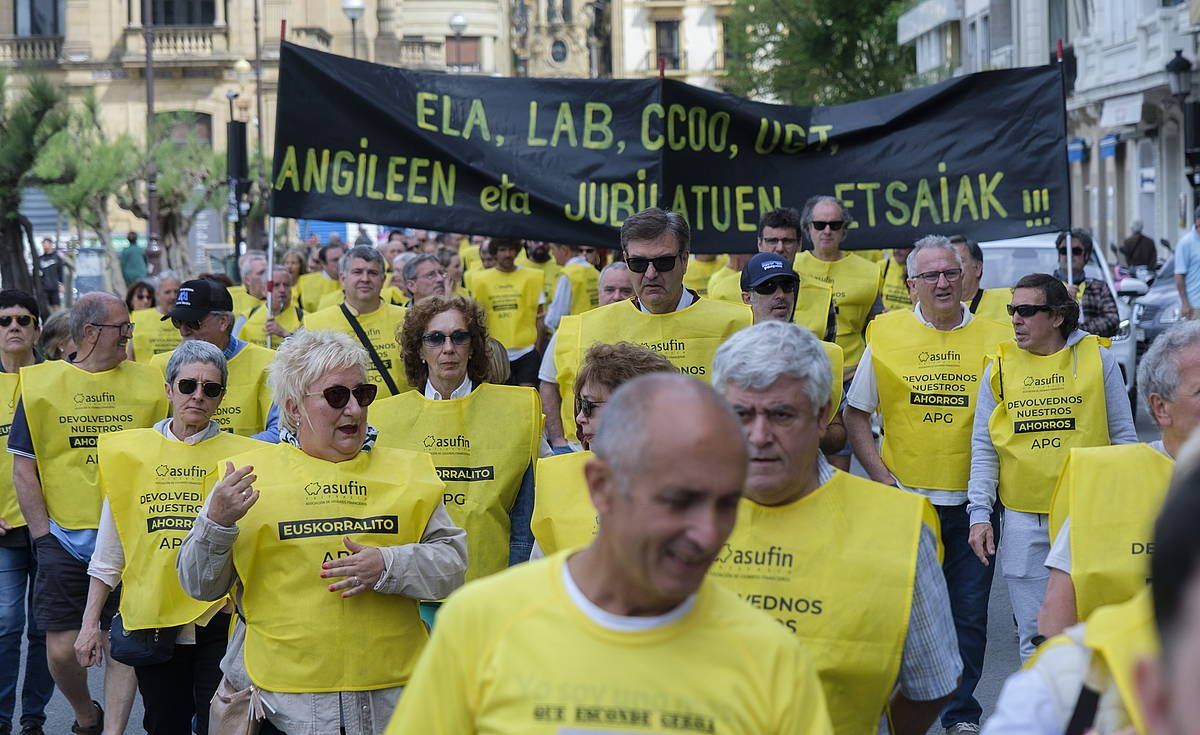 Larunbat honetan Donostian egindako manifestazioa. JON URBE (FOKU)
