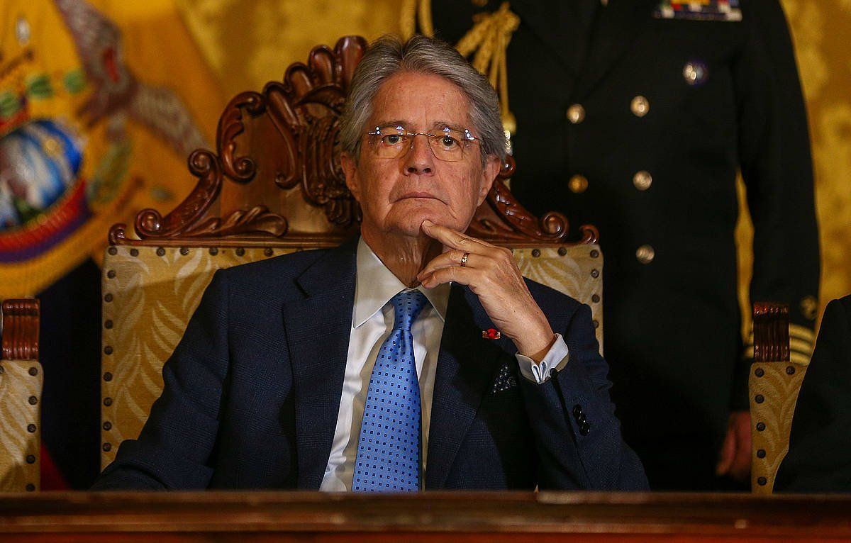 Guillermo Lasso Ekuadorko presidentea, artxiboko irudi batean. JOSE JACOME, EFE