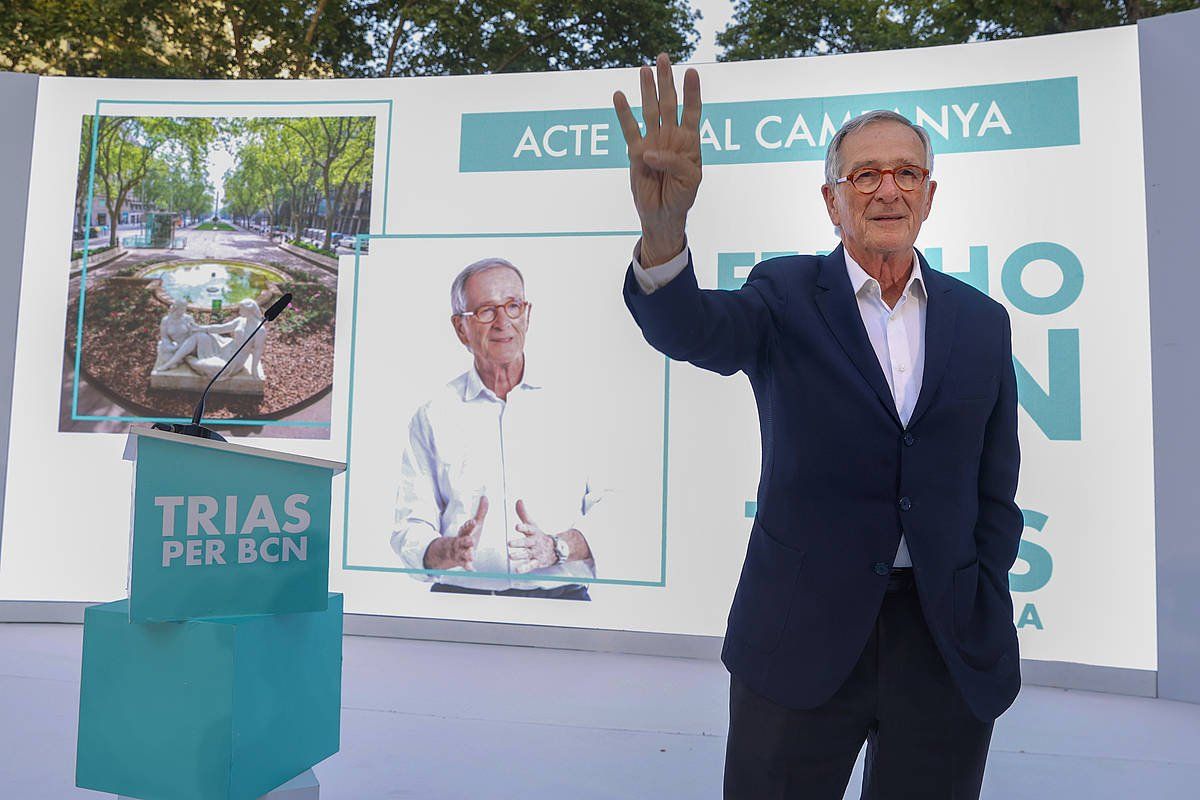 Junts per Catalunyako alkategai Xavier Trias, Bartzelonan, kanpainako ekitaldi batean. TONI ALBIR, EFE