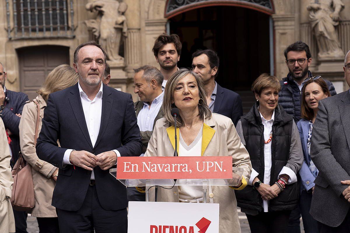 Cristina Ibarrola UPNren Iruñeko alkategaia, kanpainan. IñIGO URIZ, FOKU