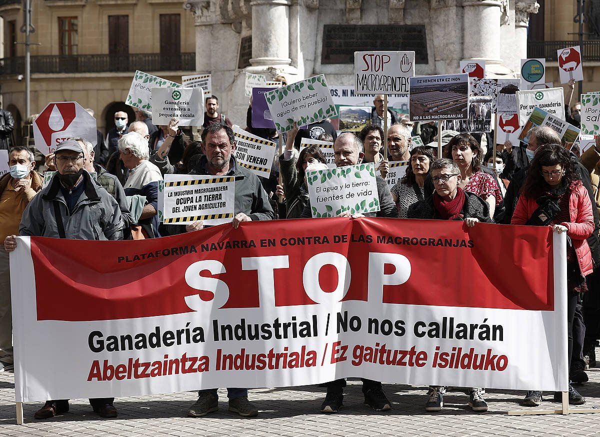 Caparrosoko etxaldearen aurkako protesta, martxoan, Iruñean. JESUS DIGES / EFE