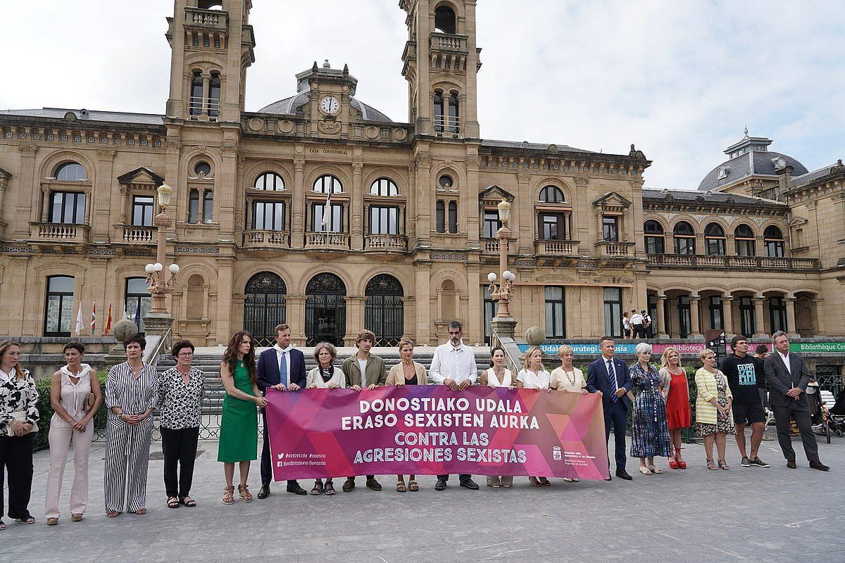 Sexu erasoen kontrako protesta bat, Donostian, iazko udan. ANDONI CANELLADA / FOKU