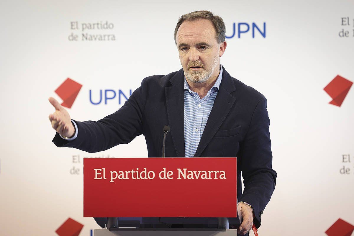 Javier Esparza UPNren egoitzan, maiatzaren 29an. VILLAR LOPEZ / EFE