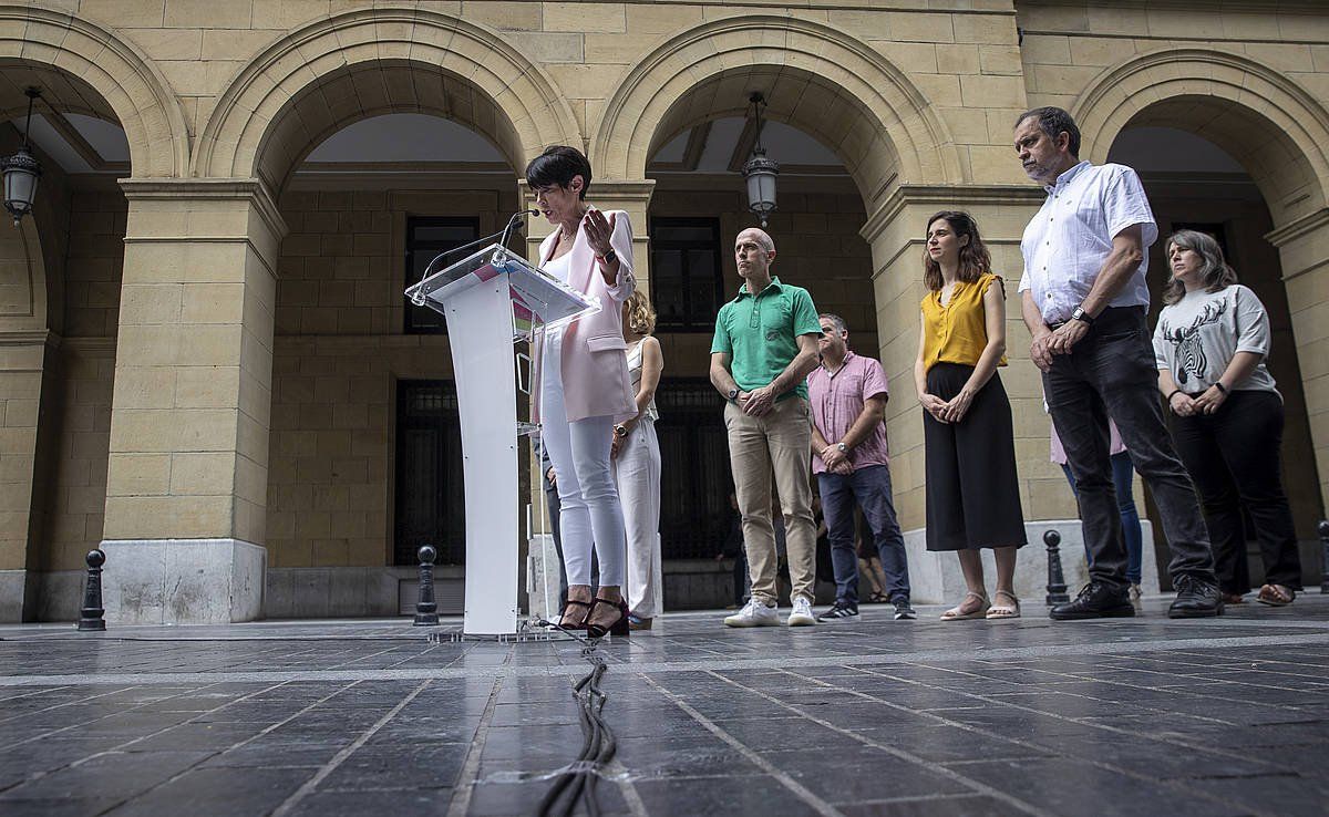 Maddalen Iriarte EH Bilduren Gipuzkoako ahaldungai nagusia, gaur, Donostian. JAVIER ETXEZARRETA / FOKU