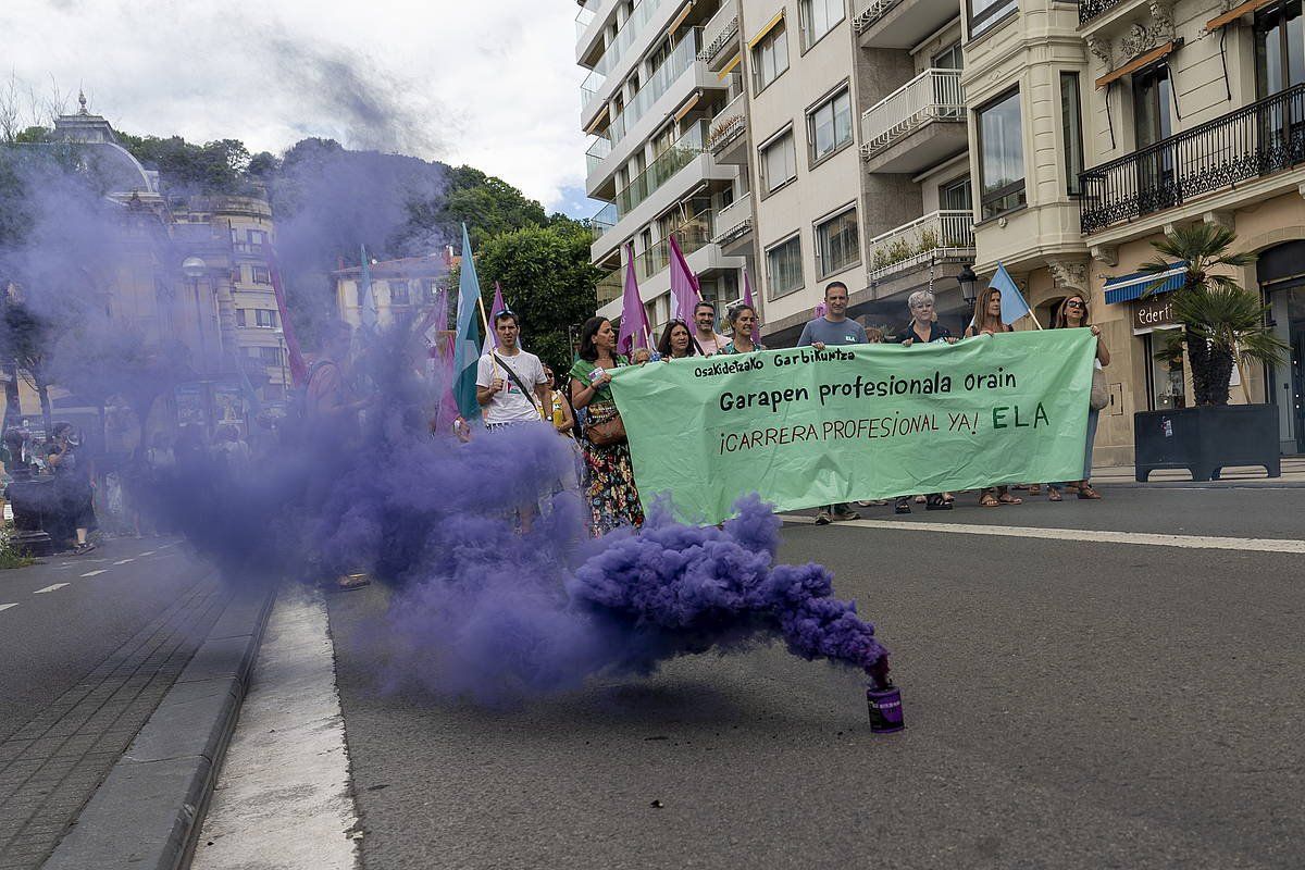 Gaur Donostian egindako manifestazioa. GORKA RUBIO / FOKU