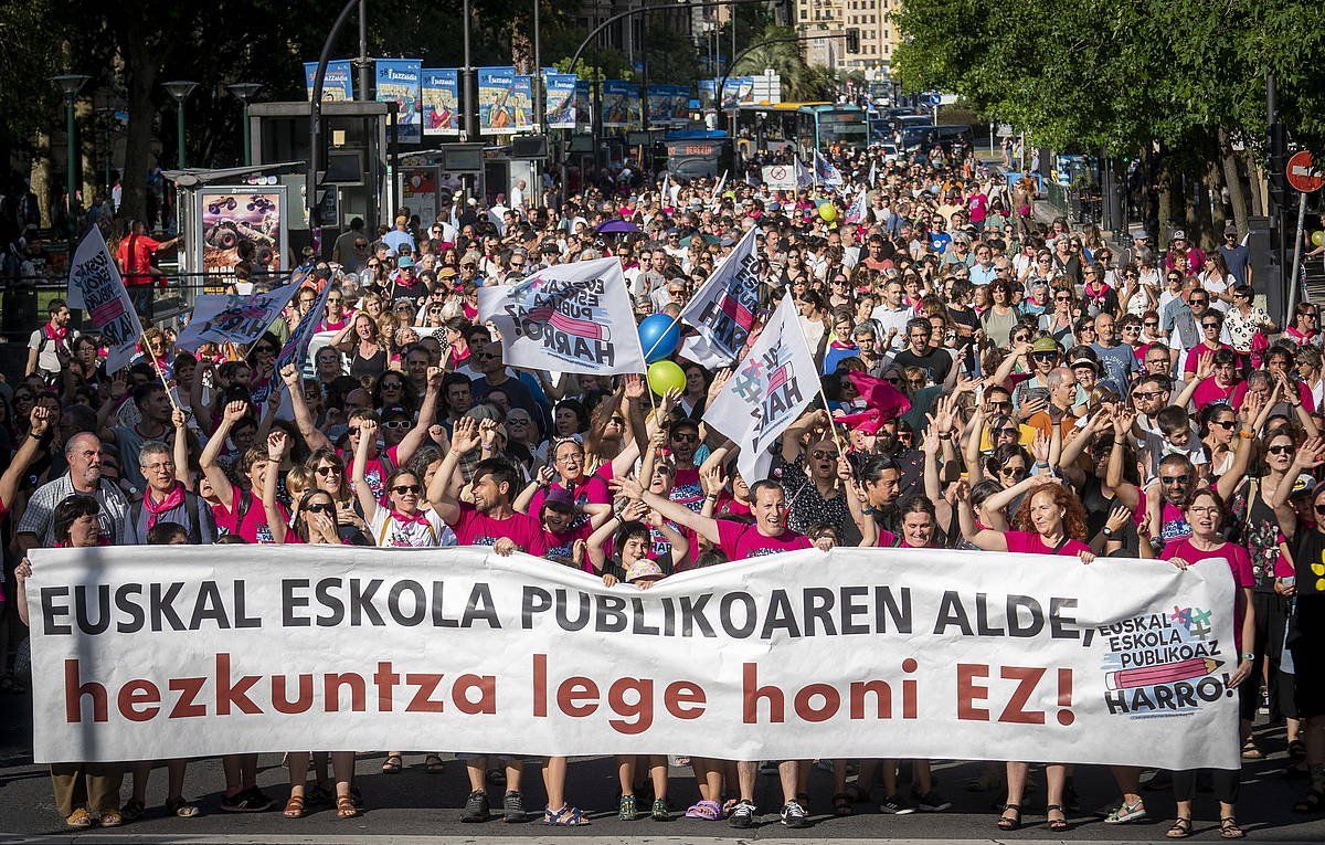 Donostiako manifestazioaren burua. GORKA RUBIO / FOKU