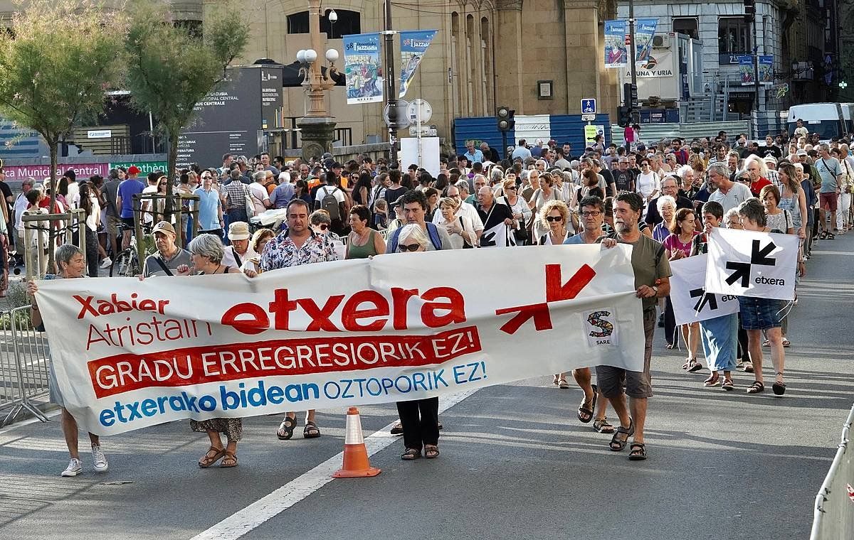 Gradu erregresioen kontrako mobilizazioa, Donostian, uztailaren 28an. ANDONI CANELLADA / FOKU