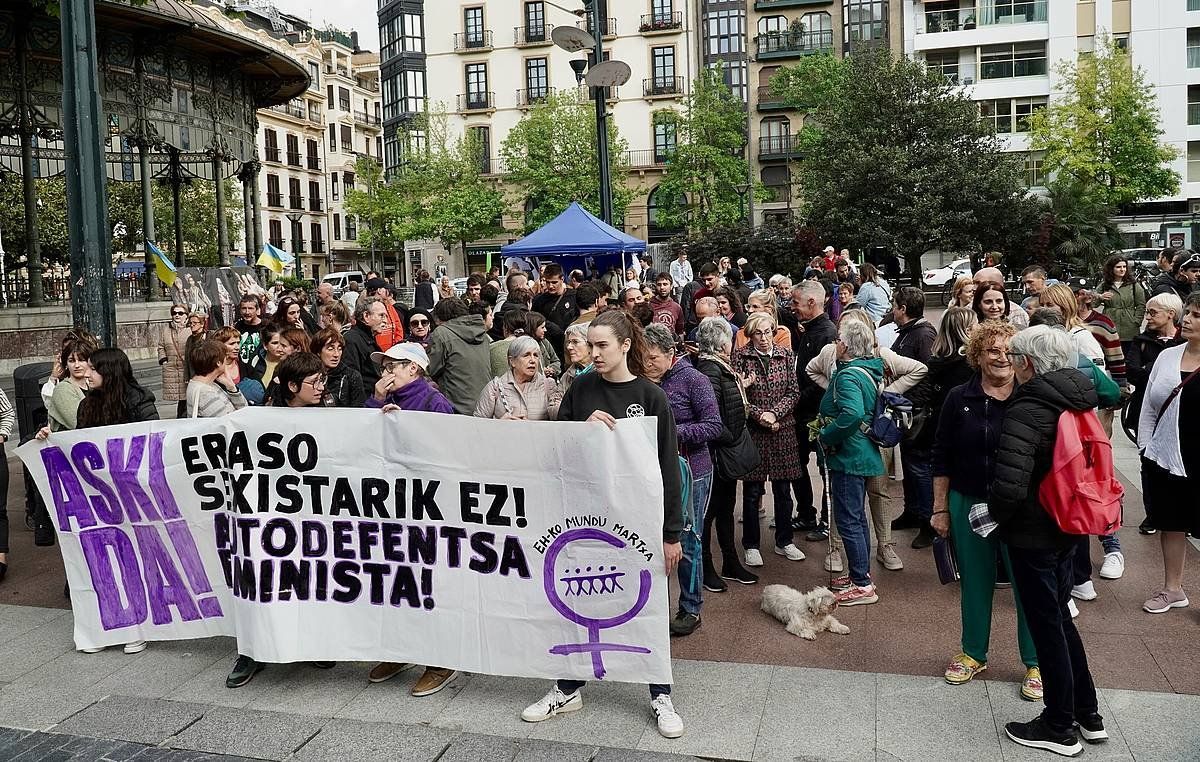 Indarkeria matxista salatzeko protesta bat. ANDONI CANELLADA / FOKU