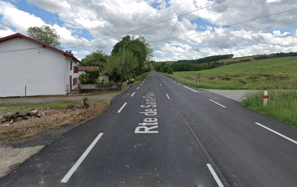 Istripua gertatu den D11 bidea. GOOGLE MAPS