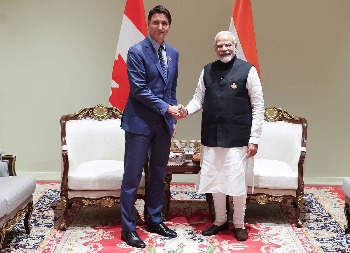 Justin Trudeau Kanadako lehen ministroa eta Narendra Modi Indakoa, hilaren 10ean egindako bilera baten aurretik. EFE