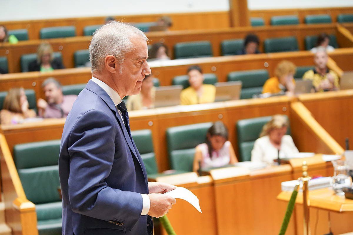 Iñigo Urkullu lehendakaria, gaurko kontrol saioan. ENDIKA PORTILLO / FOKU