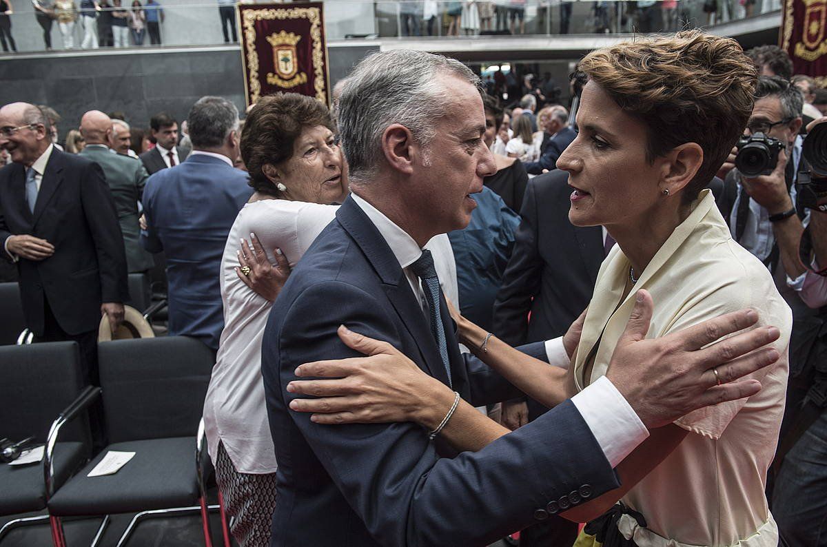 Iñigo Urkullu eta Maria Txibite lehendakariak, artxiboko irudi batean. JAGOBA MANTEROLA / FOKU