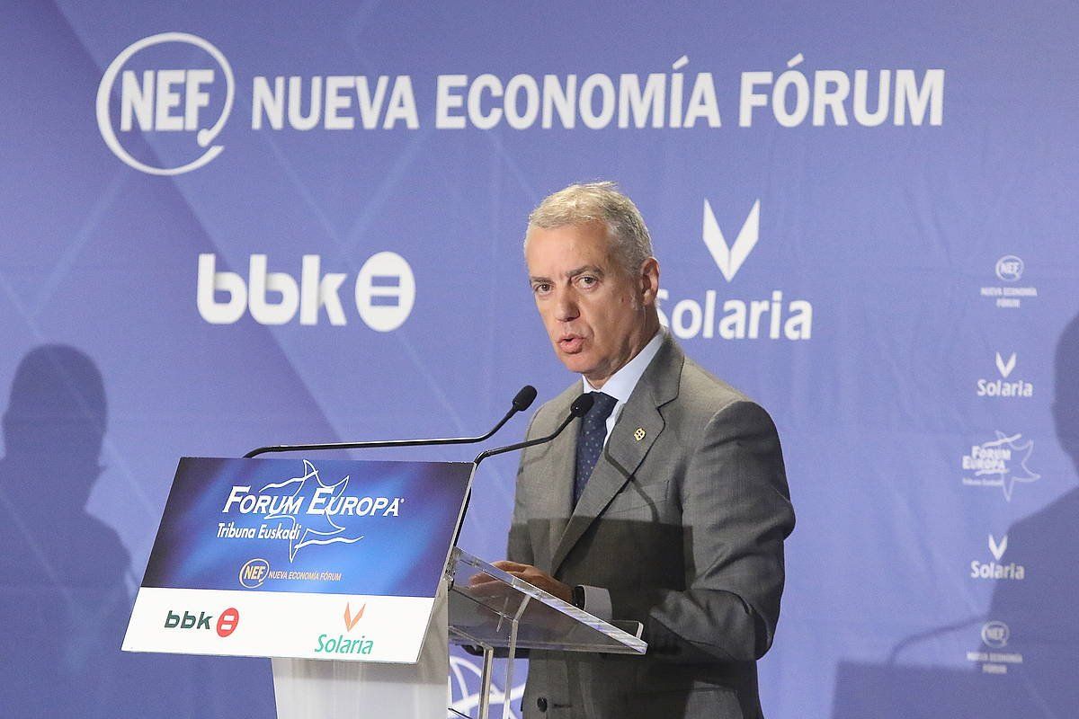 Iñigo Urkullu, Nueva Economia foroan, gaur. OSKAR MATXIN EDESA / FOKU