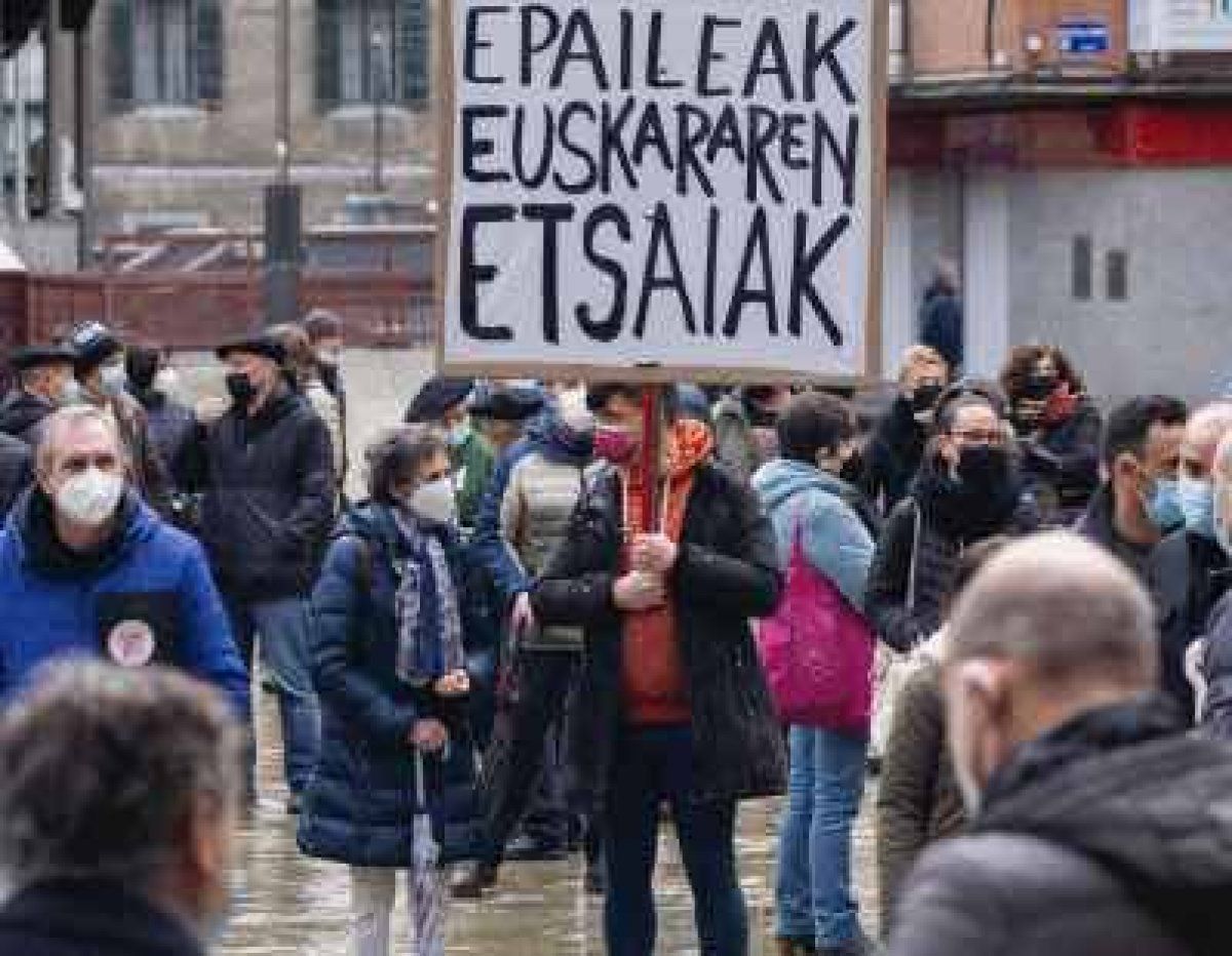 Euskalgintzaren Kontseiluak deitutako protesta bat. MONIKA DEL VALLE / FOKU