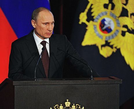 Putin, Barne ministerioak gaur egin duen bileran. MIKHAIL KLIMENTYEF, EFE