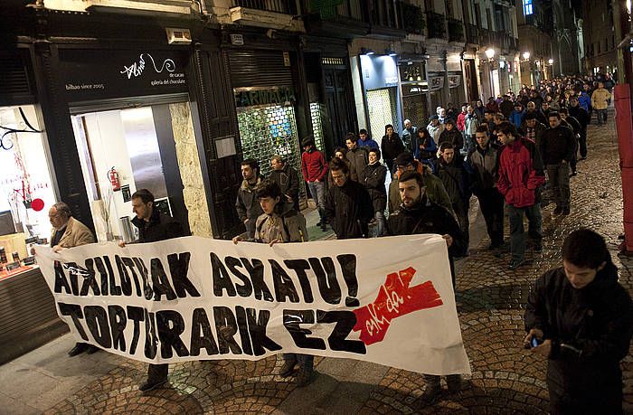 2011ko martxoaren 1ean Beatriz Etxebarriaren atxiloketa salatzeko eginiko manifestazioa. MARISOL RAMIREZ / ARGAZKI PRESS