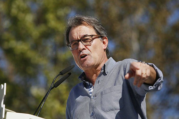 Artur Mas, CDC alderdiaren egunean, Manresan. SUSANNA SAEZ / EFE