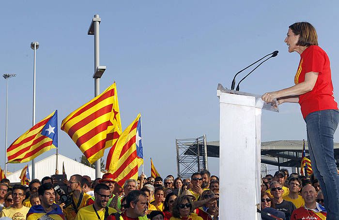 Carme Forcadell, Diada egunean. TONI ALBIR / EFE