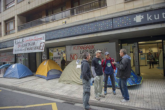 Errenterian Kutxabanken etxegabetzeen aurka egindako protesta. ANDONI CANELLADA / ARGAZKI PRESS