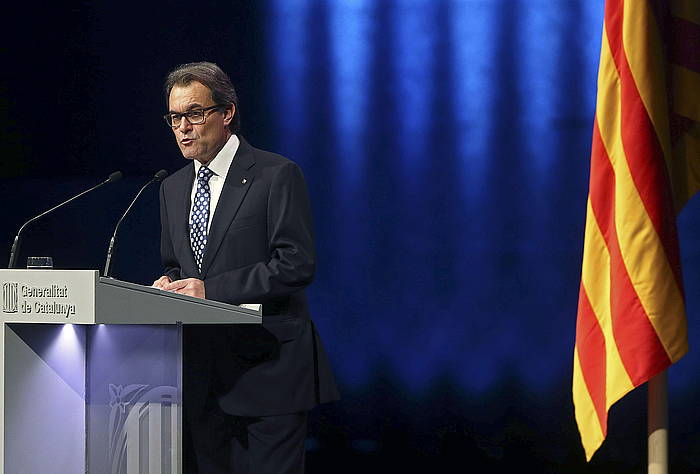 Artur Mas, hitzaldia ematen. TONI ALBIR, EFE