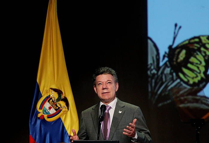 Juan Manuel Santos Kolonbiako presidentea, artxiboko irudi batean. LEONARDO MUñOZ, EFE