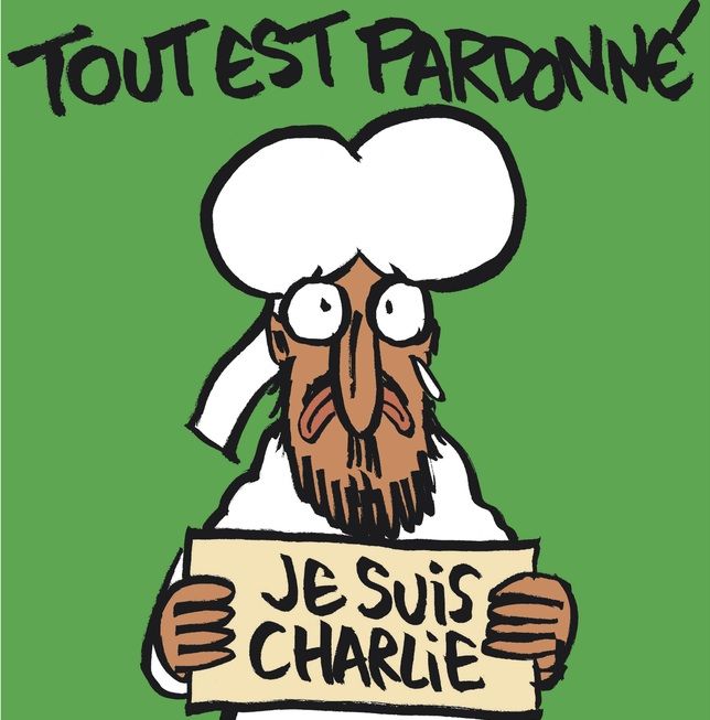 'Charlie Hebdo' astekariak erasoaren ostean argitaratuko duen lehen zenbakiaren azala. 'LIBERATION'