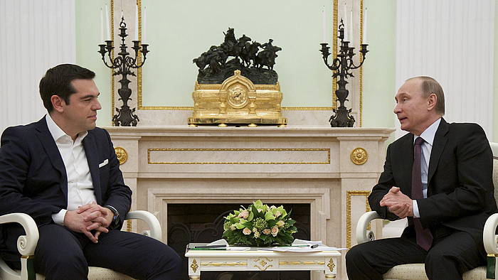 Alexis Tsipras eta Vladimir Putin. ALEXANDER ZEMLIANICHENKO/POOL