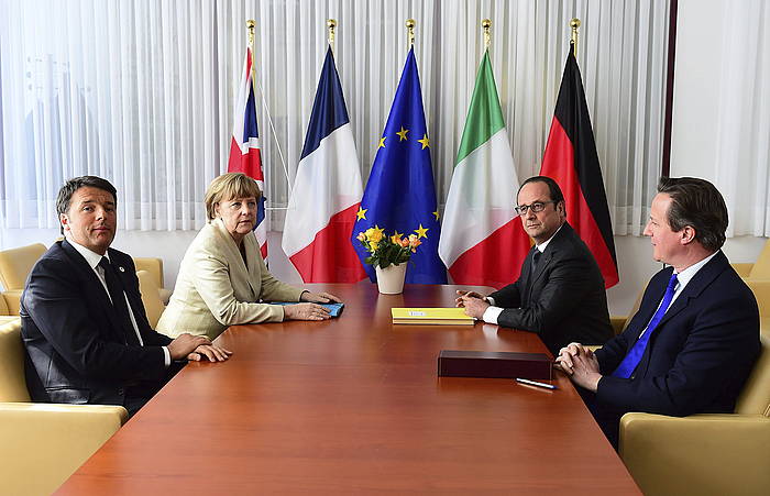 Matteo Renzi, Angela Merkel, Francois Hollande eta David Cameron. MMANUEL DUNAND / EFE