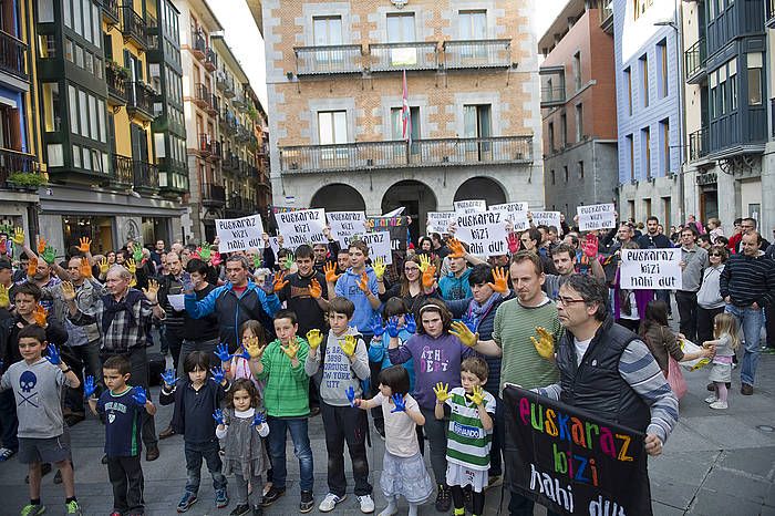 Tolosan, udalen jarduna babesteko egindako elkarretaratzea. JUAN CARLOS RUIZ, ARP