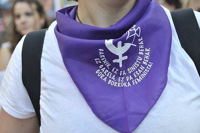 Sexu eraso bat salatzeko elkarretaratzea, uztailean, Iruñean. IDOIA ZABALETA / FOKU