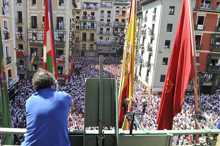 Iazko Sanfermiñetako txupinazoa. IDOIA ZABALETA / ARGAZKI PRESS