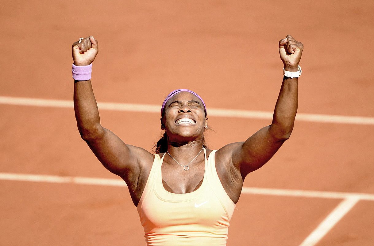 Serena Williams, atzoko garaipena amorruz ospatzen. CAROLIN BLUMBERG / EFE.