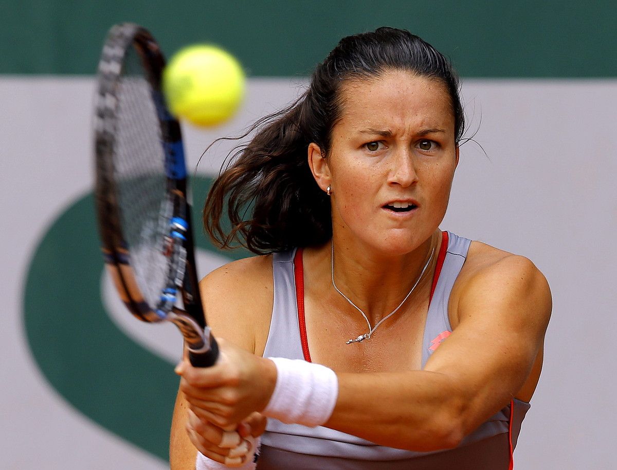 Lara Arruabarrena, atzoko partidan. ROBERT GHEMENT / EFE.