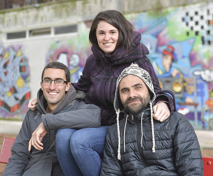 Kattalinguneko Iker Moreno, Erika Salvatierra eta Xabier Sanchez. IDOIA ZABALETA / ARGAZKI PRESS