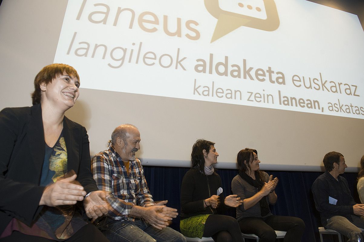 LanEus ildo estrategiko berria aurkeztu zuen atzo LAB sindikatuak Donostiako Aquariumean. JUAN CARLOS RUIZ / ARGAZKI PRESS.