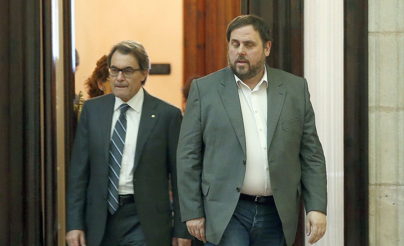 Mas eta Junqueras. EFE.