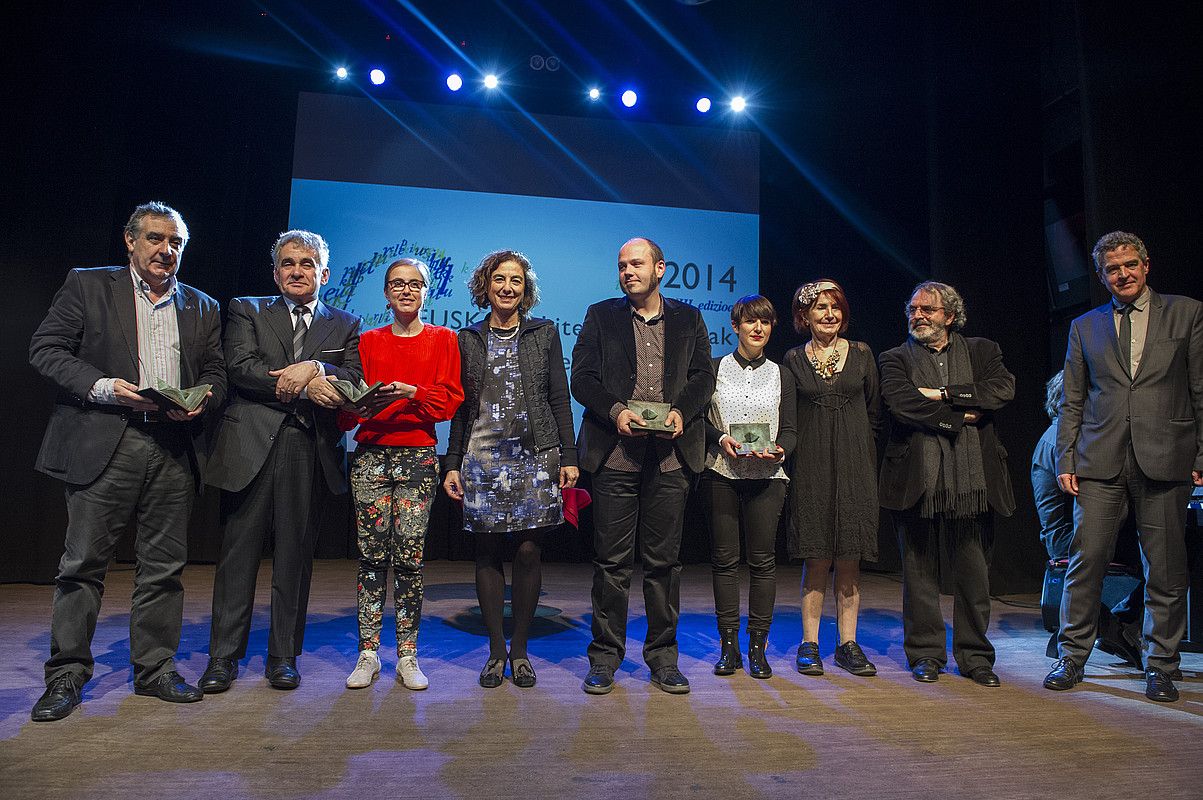 Bilboko Kafe Antzokian egin zuten 2014ko Euskadi Sariak banatzeko ekitaldia, atzo. MONIKA DEL VALLE / ARGAZKI PRESS.